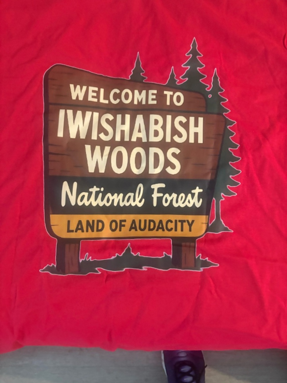 Iwishabish Woods National Forest Graphic Tee - Red